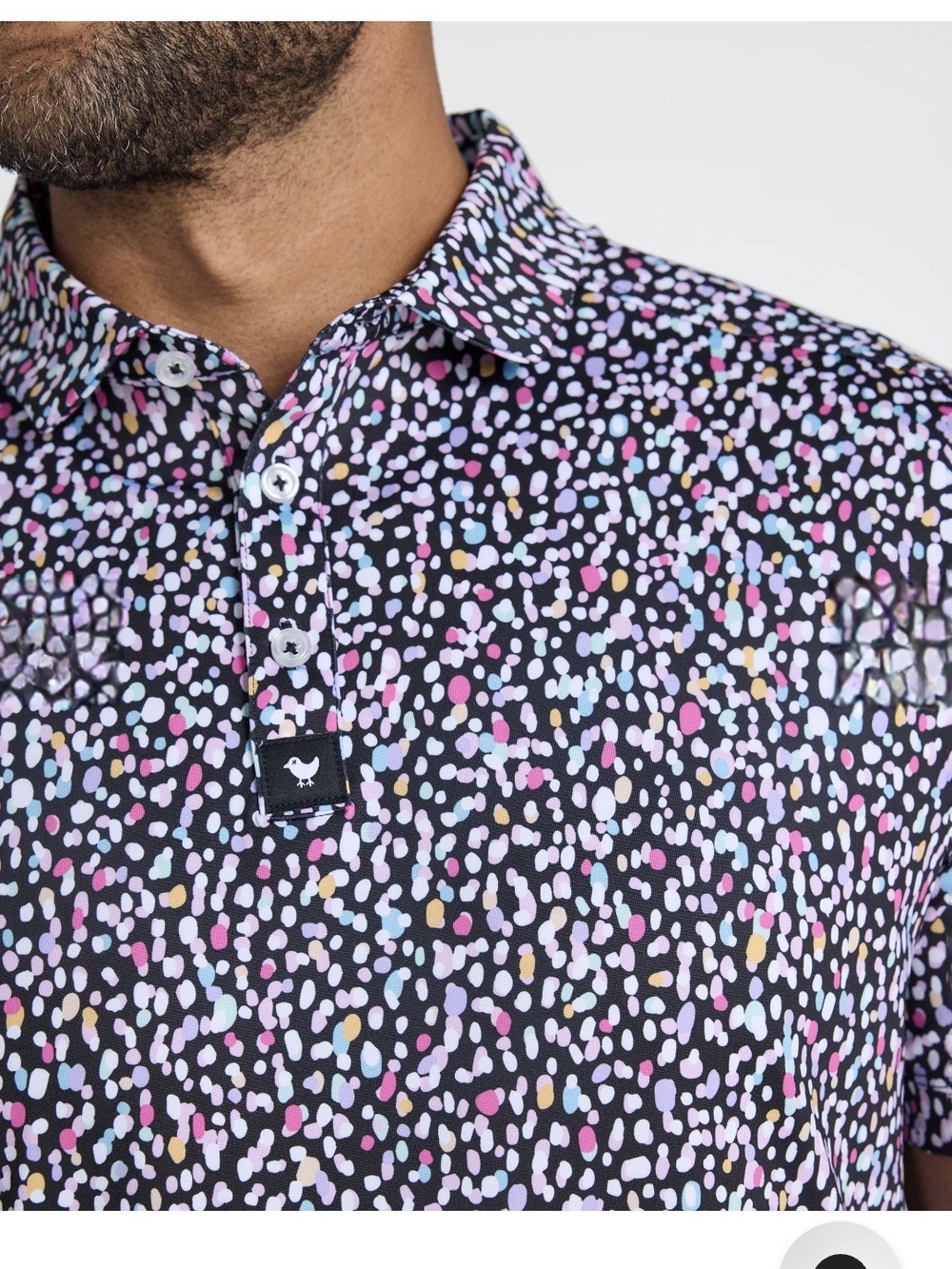 Bad Birdie Drippity DripCore Performance Polo Large Polka Dot